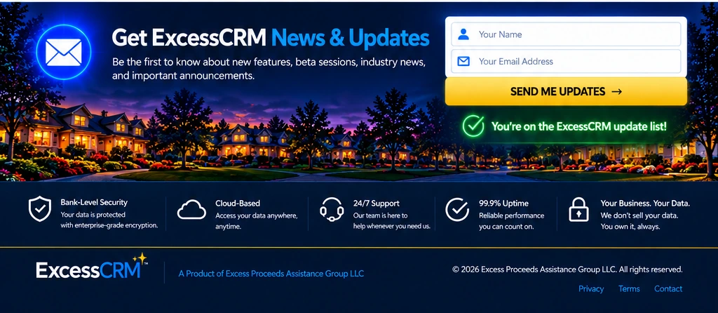 Get ExcessCRM News and Updates.